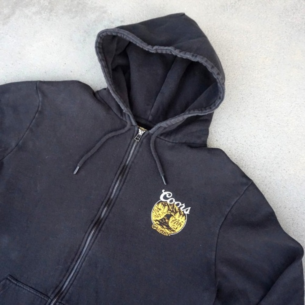 Brixton‎ x Coors Black Zip Up Sweater Jacket Men Size XXL